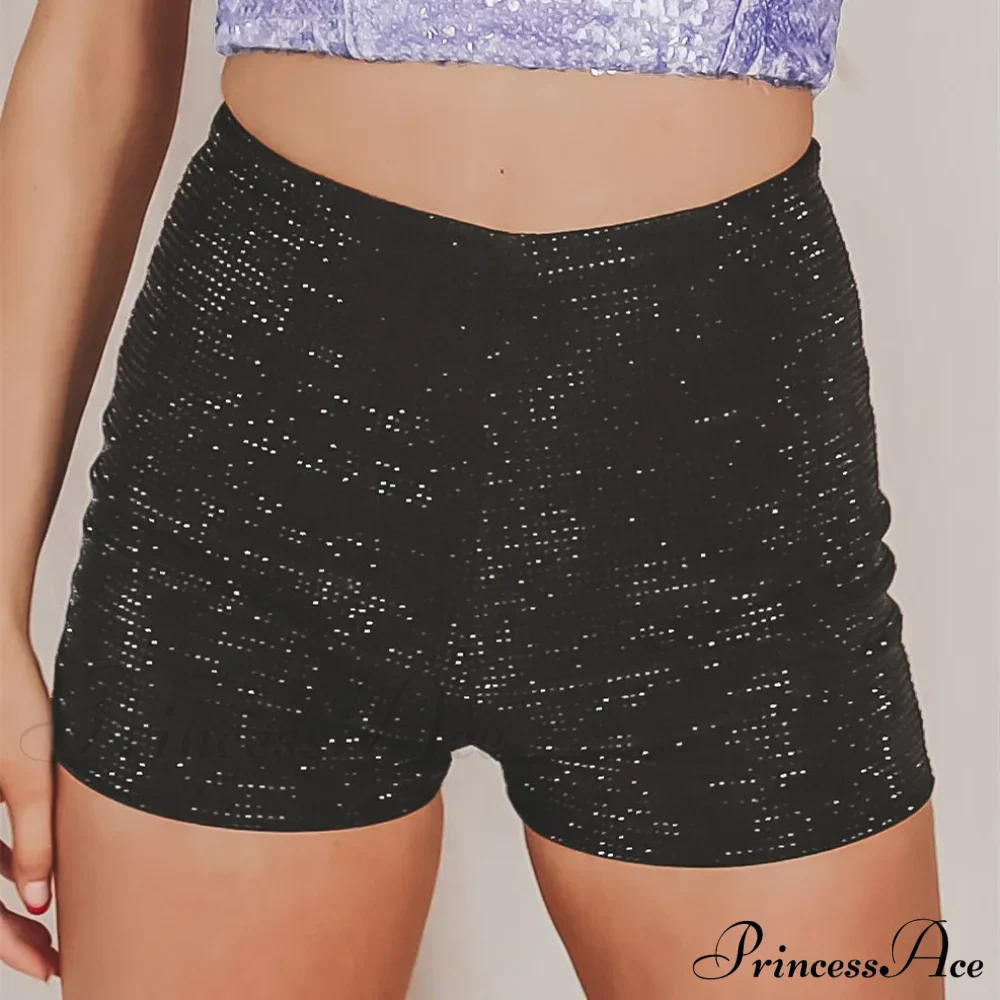 Shiny Rhinestone High Waist Summer Beach Nightclub Streetwear Casual Short - Image 7