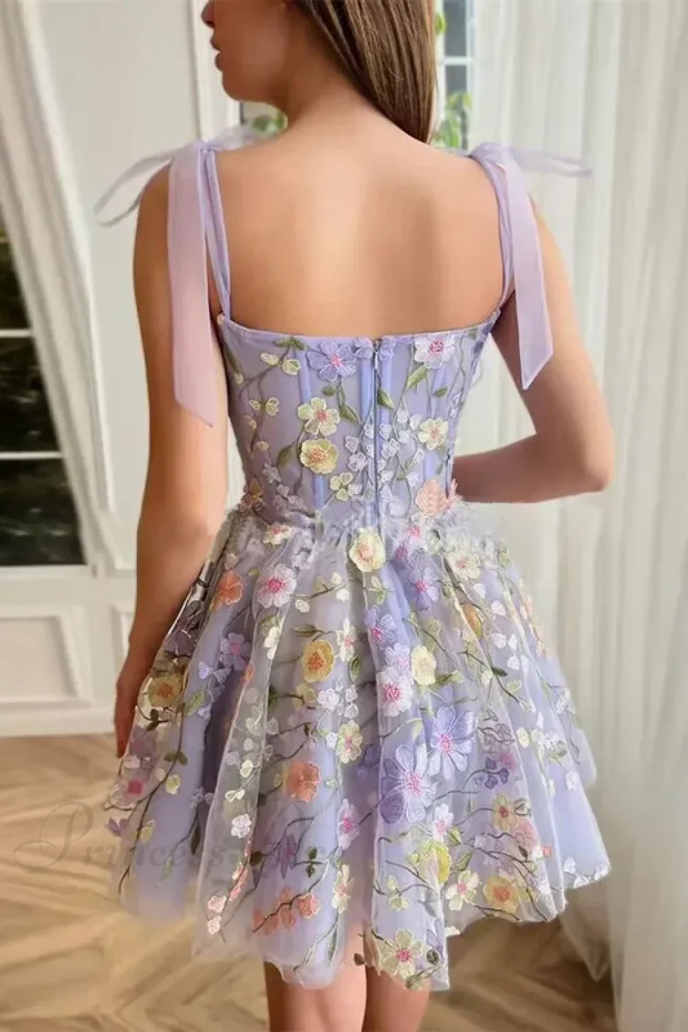 Fashion Flower Embroidery Sexy Floral Dress - Image 4