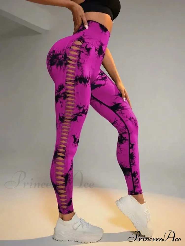 Mesh Out High Waist Push Up Yoga Gym Legging - Image 12