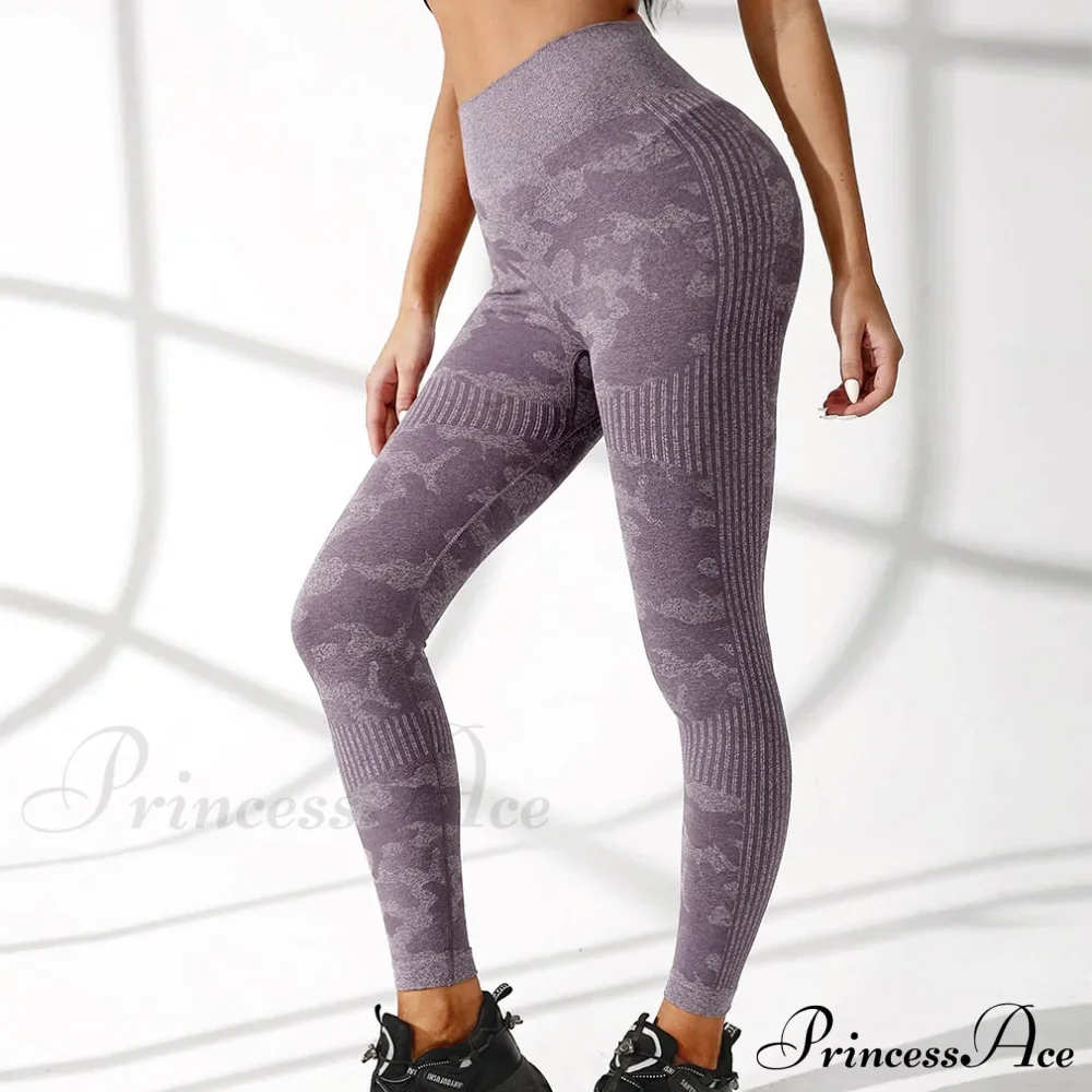 High Waist Camouflage Seamless Stretch Butt Lift Gym Legging - Image 6