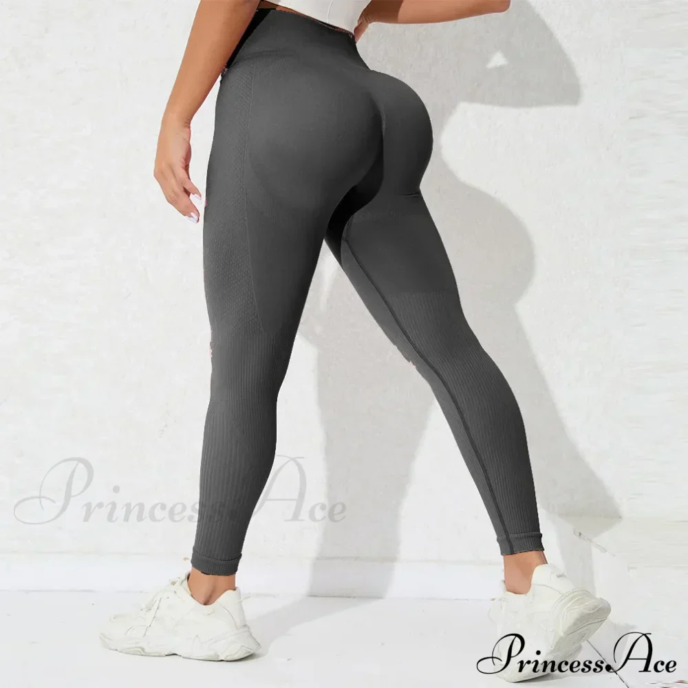 High Waist Seamless Butt Lift Knitting Gym Running Legging - Image 8