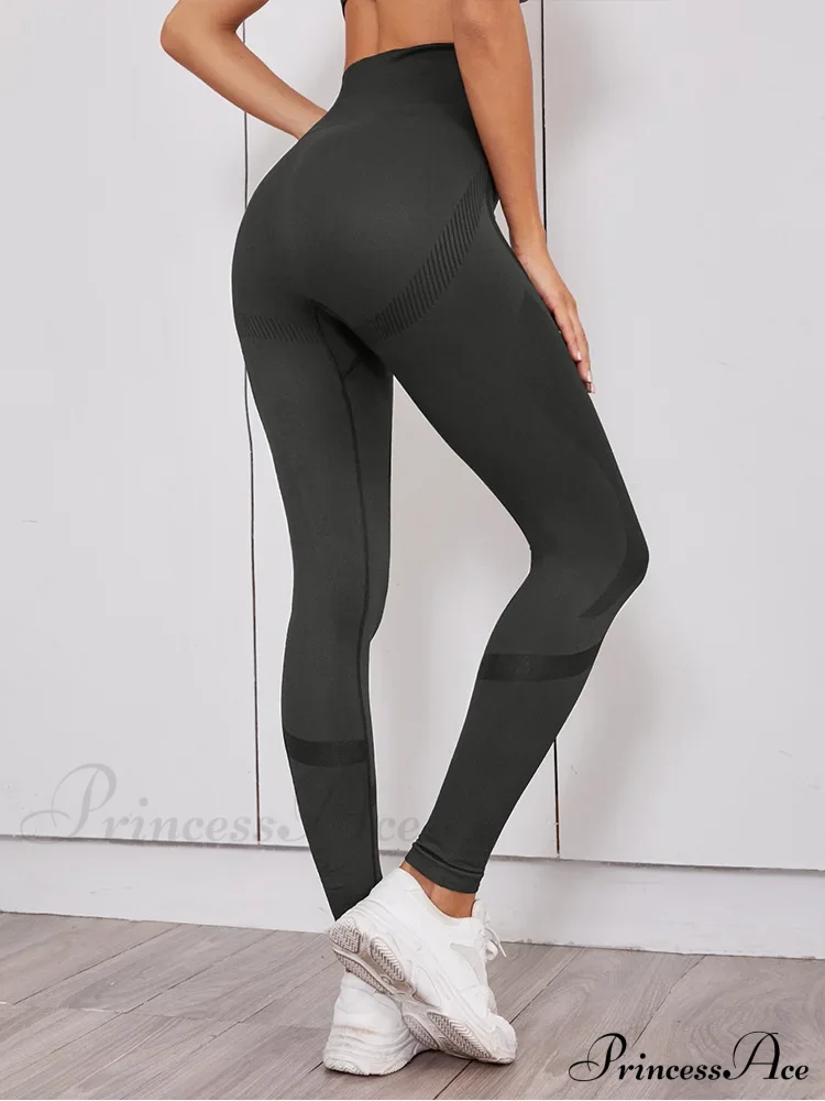 Hollow Out Waist Elastic Gym Training Yoga Legging - Image 4
