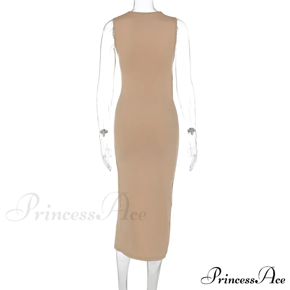 Sexy Cut Out Split Sleeveless Maxi Dress - Image 6