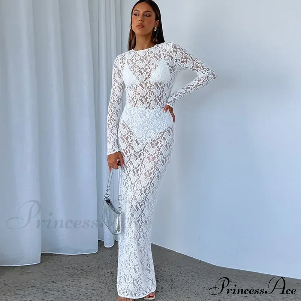 Lantern Sleeve V-neck Maxi Dress - Image 4