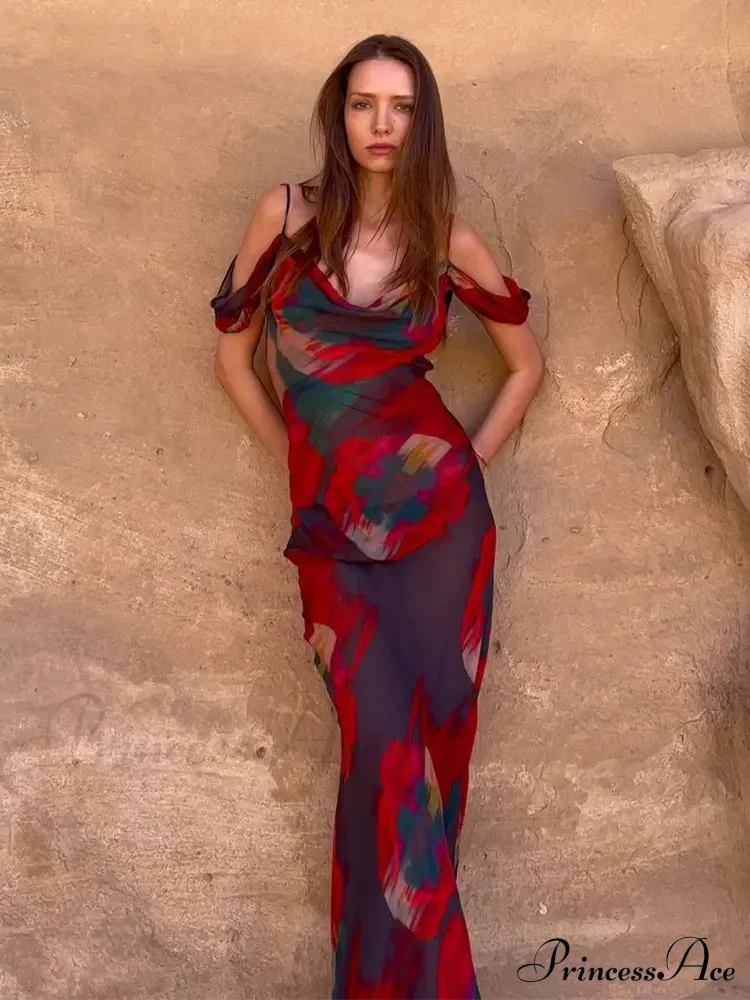 Cut Out Backless Split Maxi Dress - Image 3