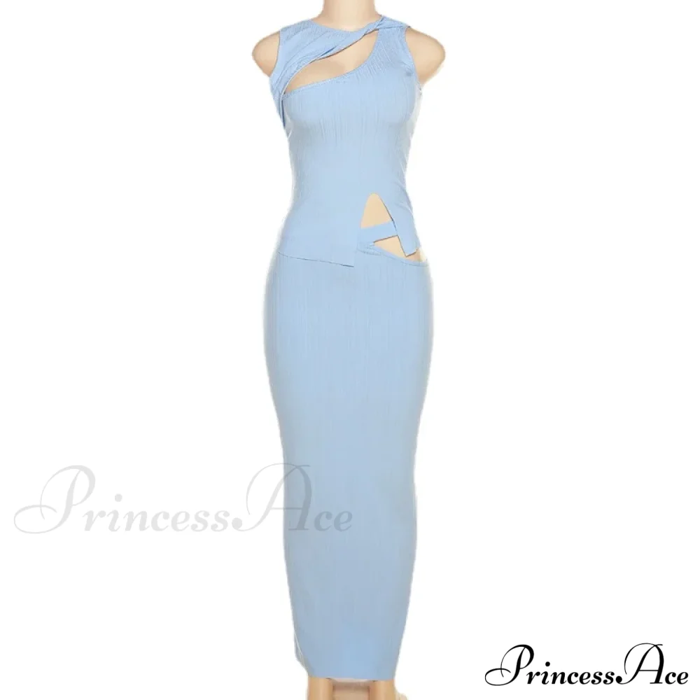 Solid Two Piece Set Maxi Dress - Image 6
