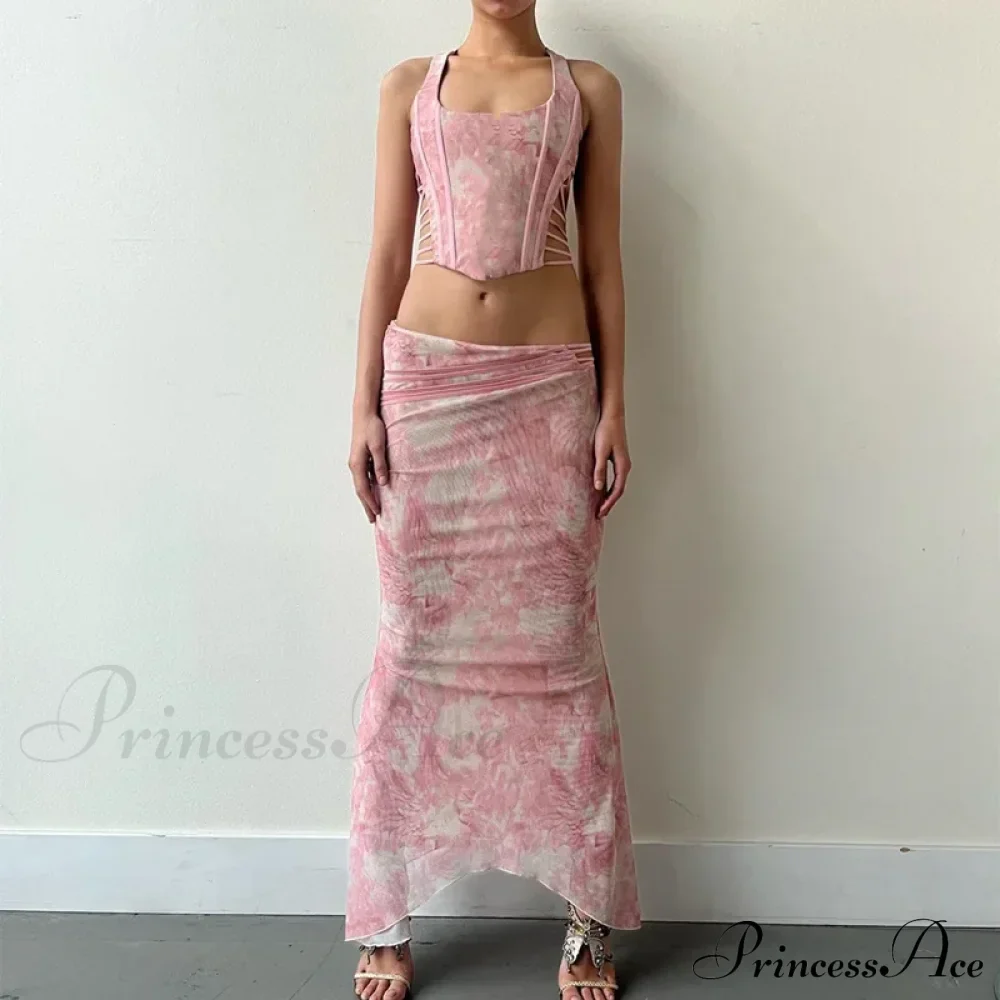 Fashion Print Two Set Maxi Dress - Image 5