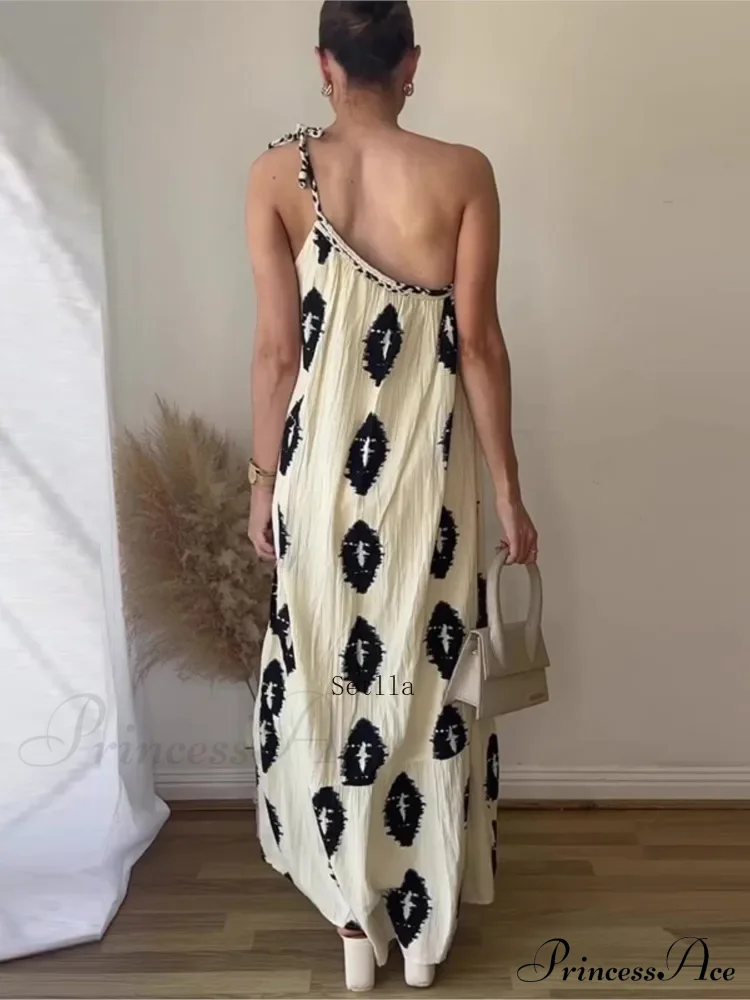 Flower Print Collar Party Vestidos Maxi Dress - Image 2