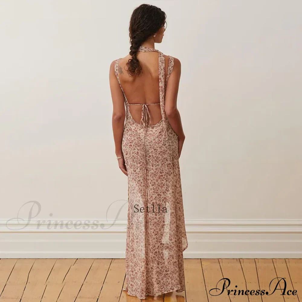 Backless Floral Birthday Maxi Dress - Image 6