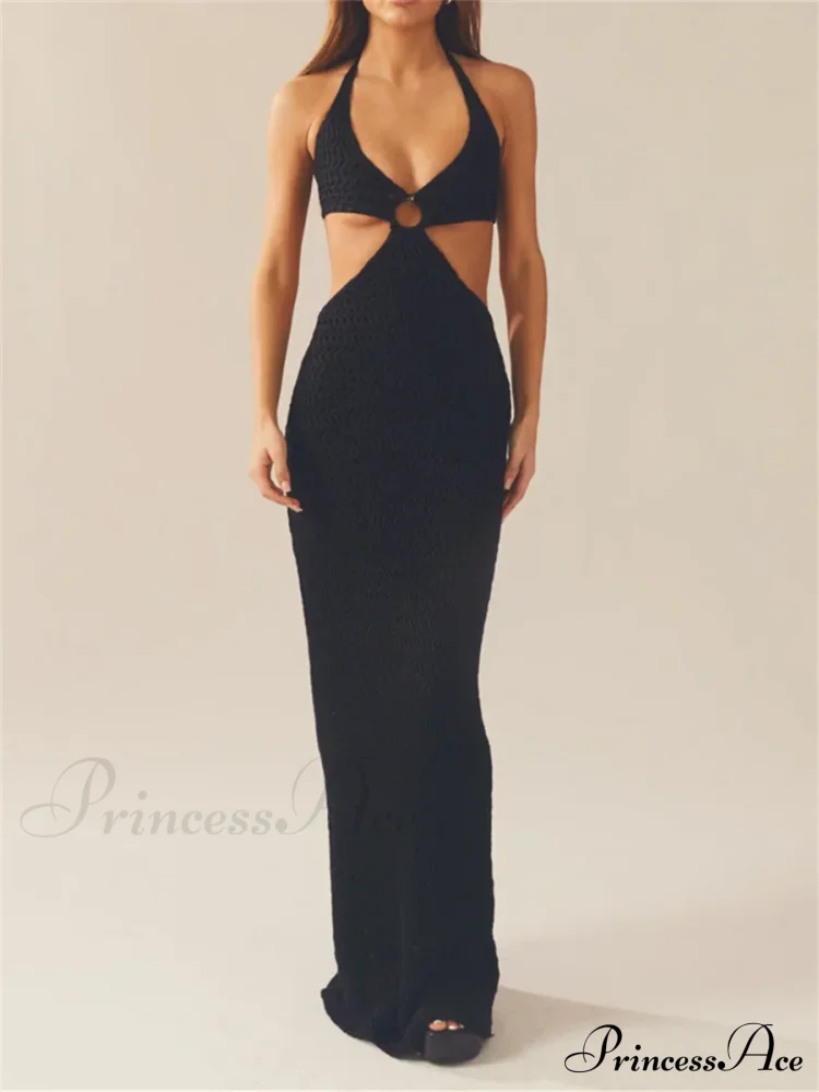 Women Party Hollow Out Maxi Dress - Image 5