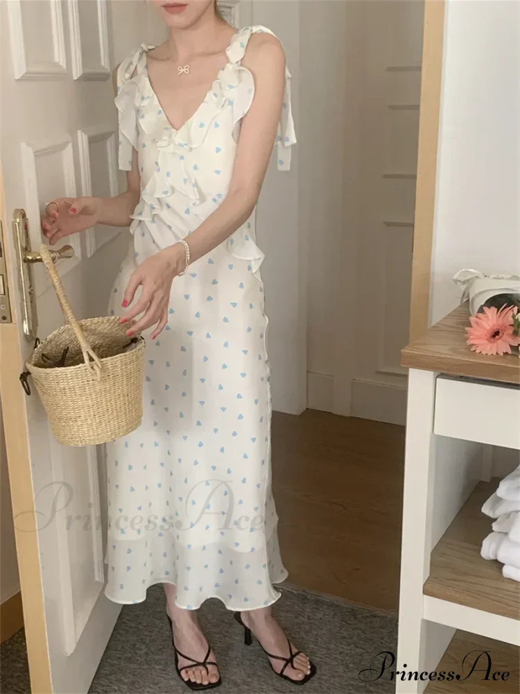 Ruffles V-Neck Chic Sleeveless Party Maxi Dress - Image 3