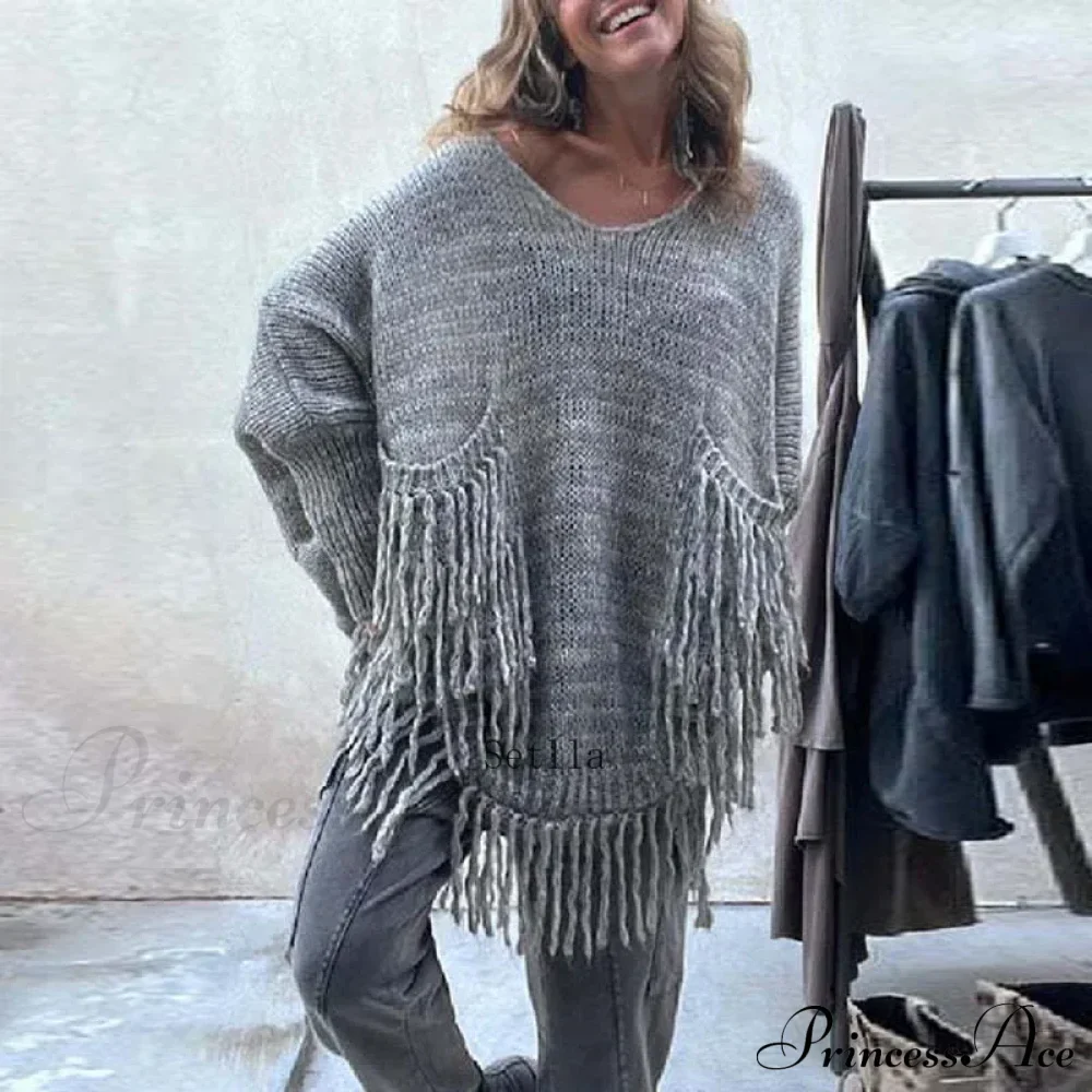 Vintage Casual Knitted Sweater Midi Dress - Image 4