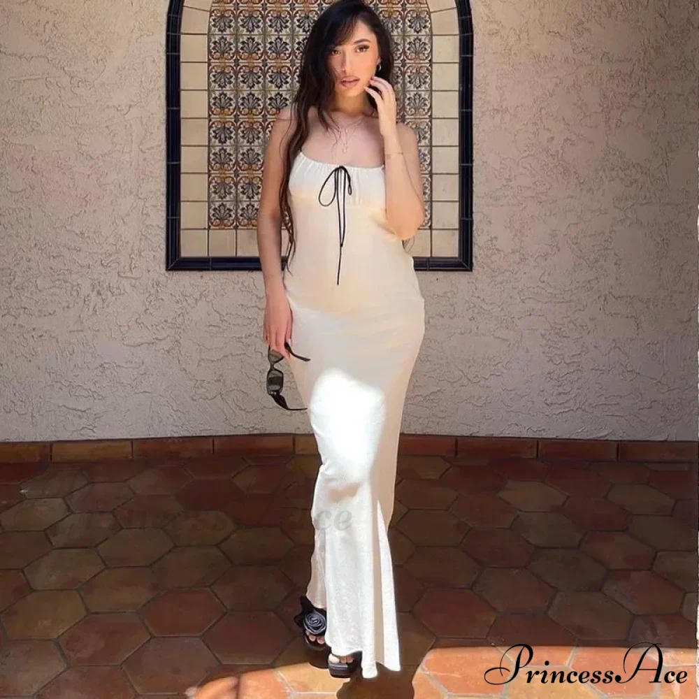 Spaghetti Strap Detail Long Sleeveless Club Party Midi Dress - Image 6