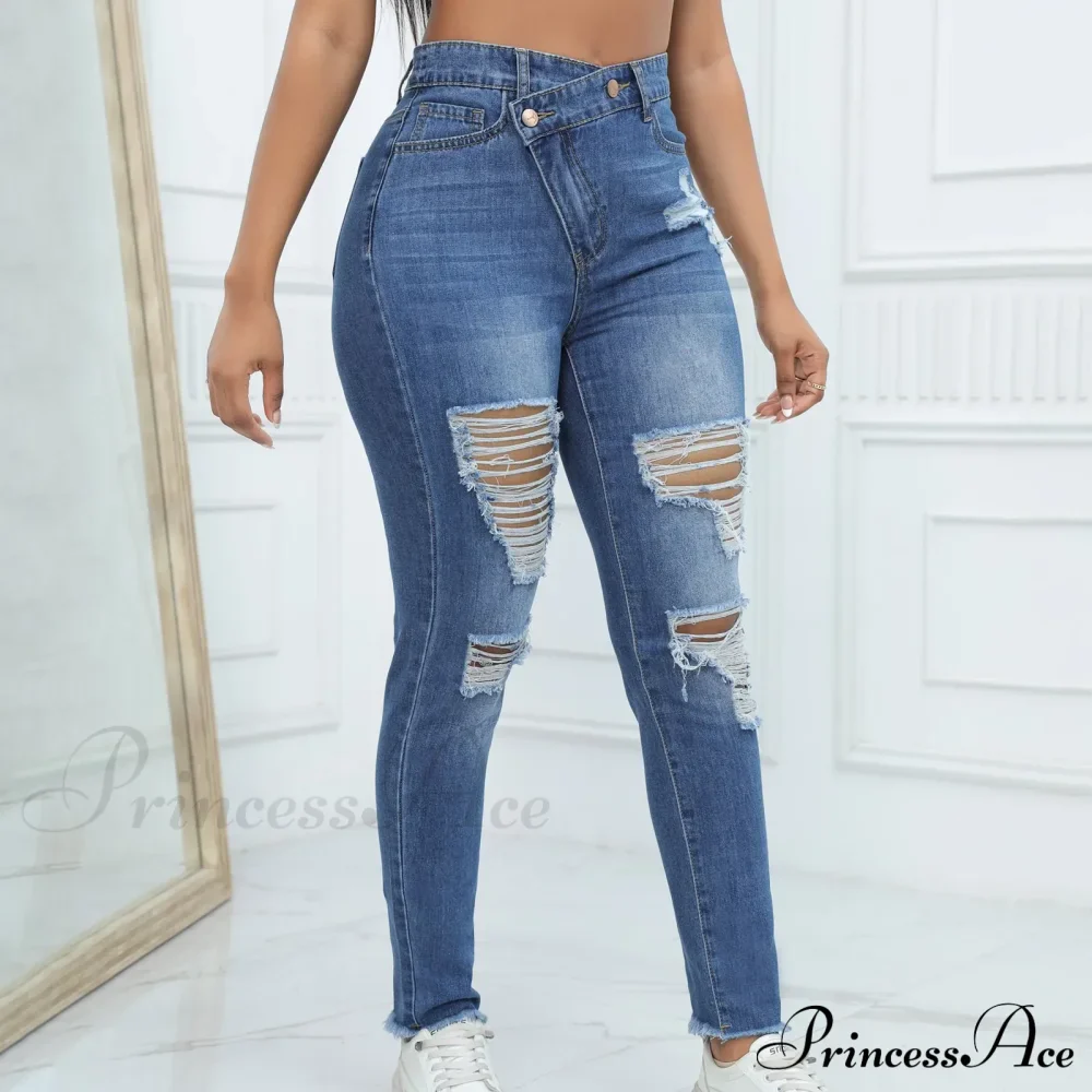 Vintage Oversized Breathable Skinny Jeans - Image 2