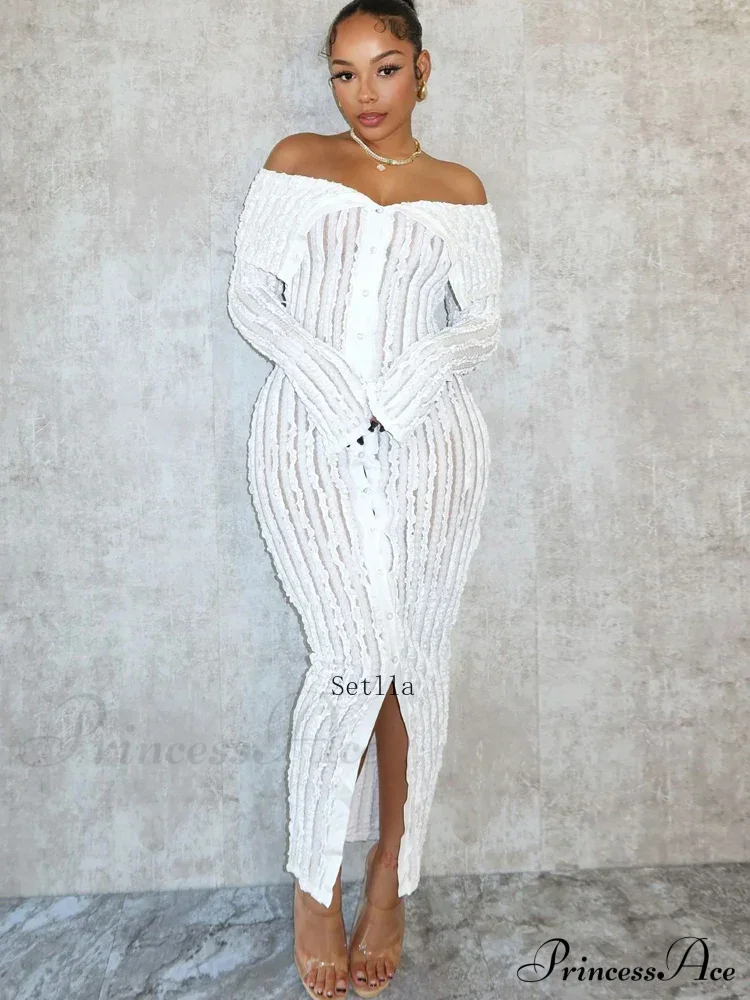 Pleated Off Shoulder Ruched Midi Dress - Image 2