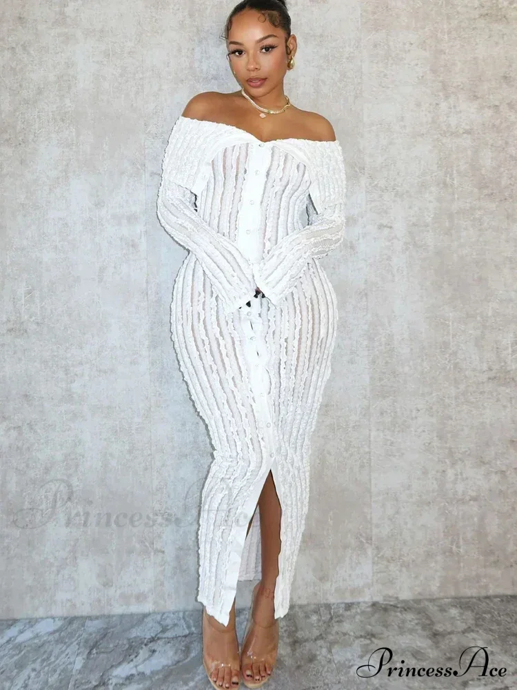 Pleated Off Shoulder Ruched Midi Dress - Image 6