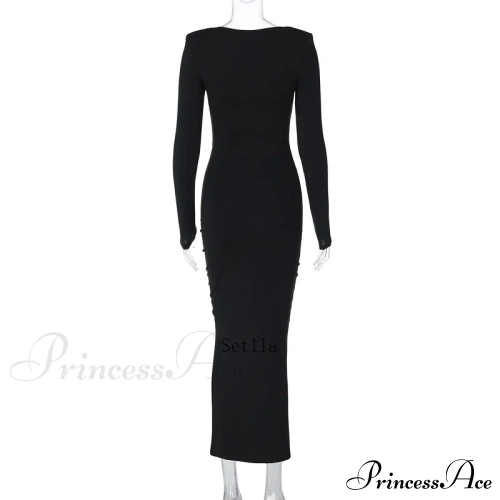 Florale Cut Out Long for Women Long Sleeve Sexy Sexy Midi Dress - Image 6