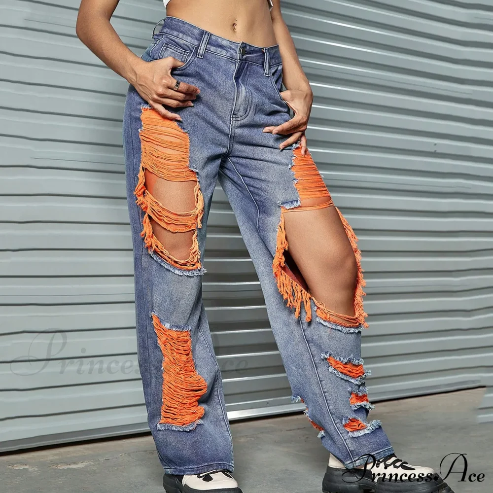 Booty Lifting Straight Leg Streetwear Jeans - Image 4
