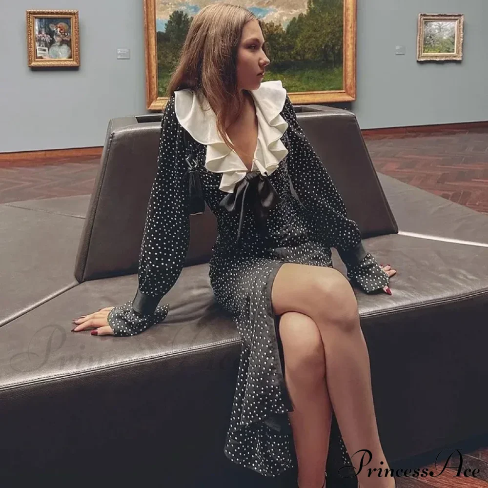 New Autumn Fashionable French Style Floral Long-sleeved Elegant Casual Vestidos Midi Dress - Image 4
