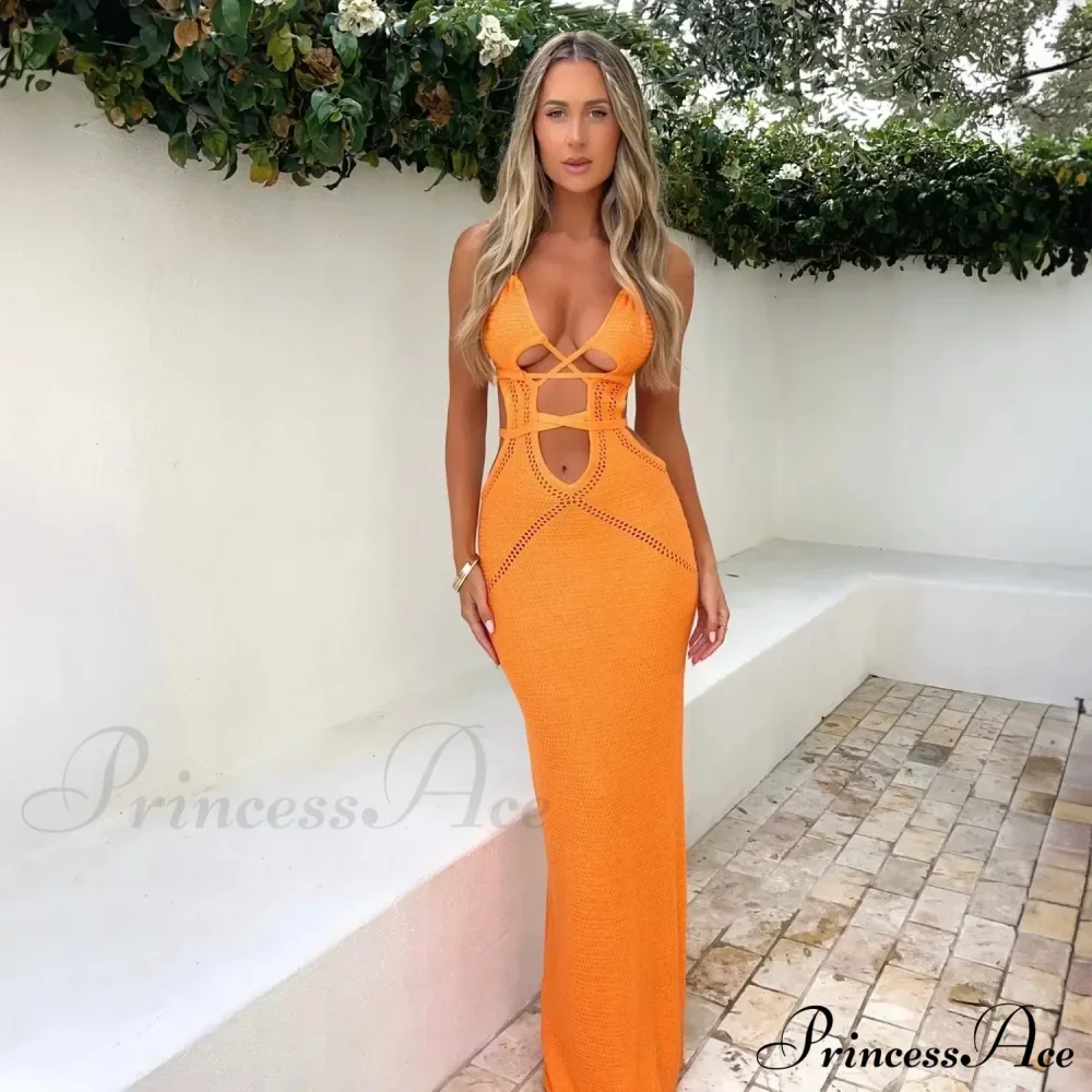 Sexy Backless Bandage White Maxi Dress - Image 5