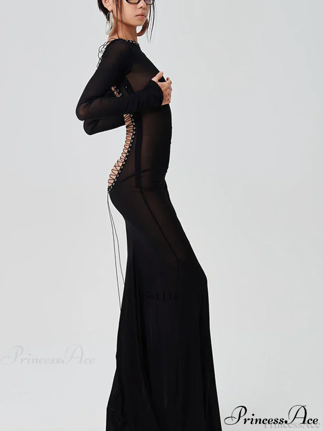 See-Through Bodycon Maxi Dress