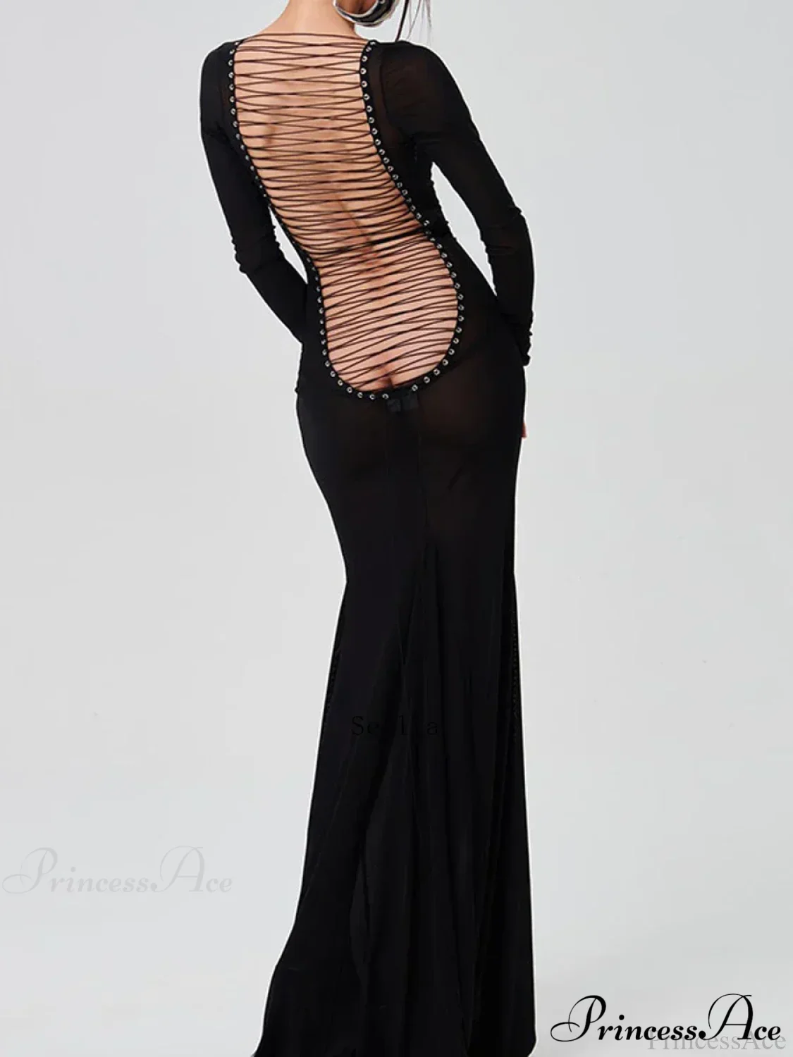 See-Through Bodycon Maxi Dress - Image 2