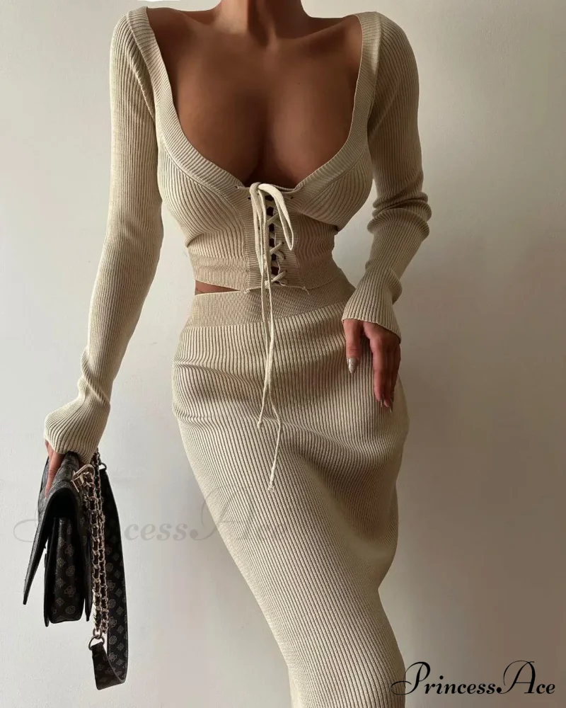 Plaid Knitted Maxi Dress - Image 8
