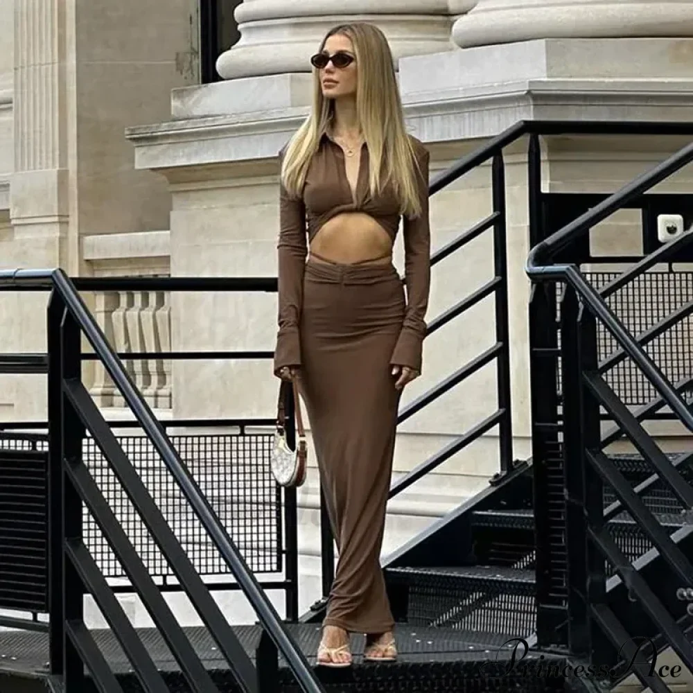 Fashion Ruched Maxi Dress - Image 2
