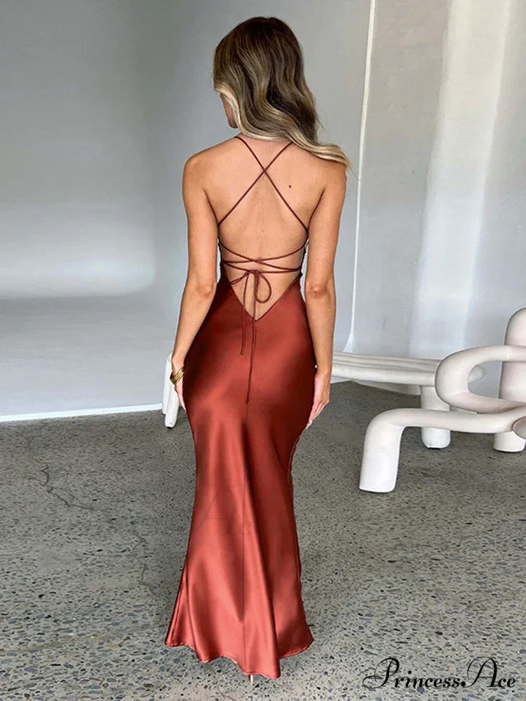 Backless Bandage Maxi Dress - Image 2