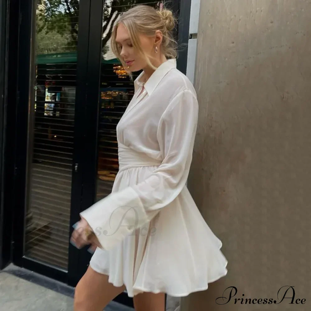 Single Breasted Pleated Sheer Mini Dress - Image 4