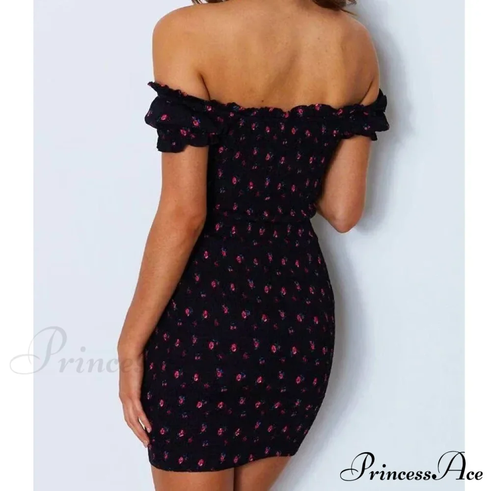 Tie Up Front Office Lady Slash Neck Printed Pencil Mini Dress - Image 6