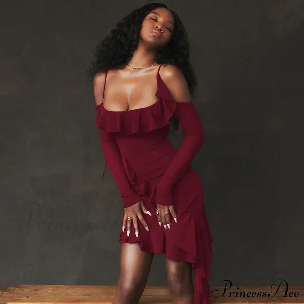 Ruffle Backless Gown Club Mini Dress - Image 4