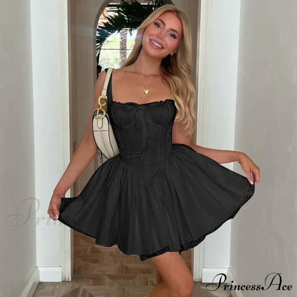 Cottagecore Grunge Lace Corset Mini Dress - Image 8