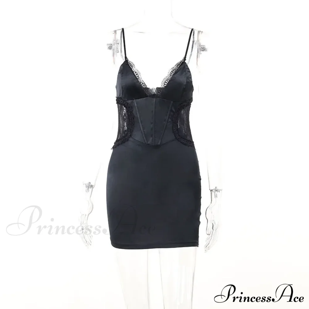 Backless Lace Detailing Club Mini Dress - Image 5