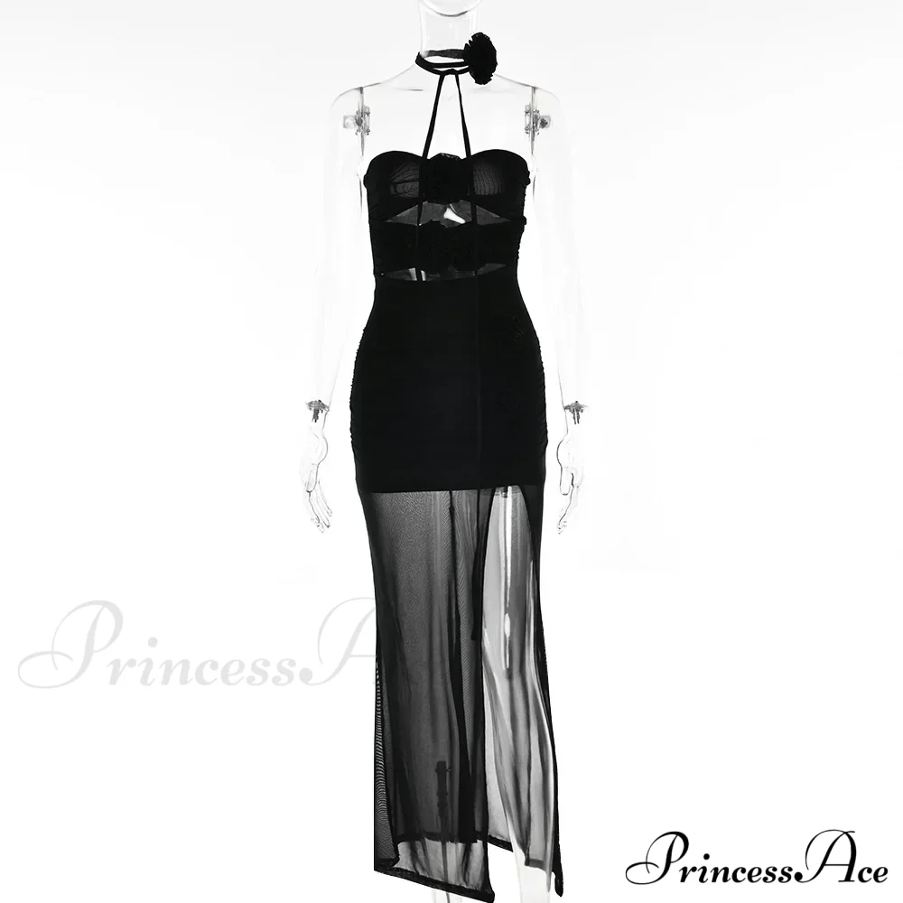Halter Neck Out Backless Maxi Dress - Image 6