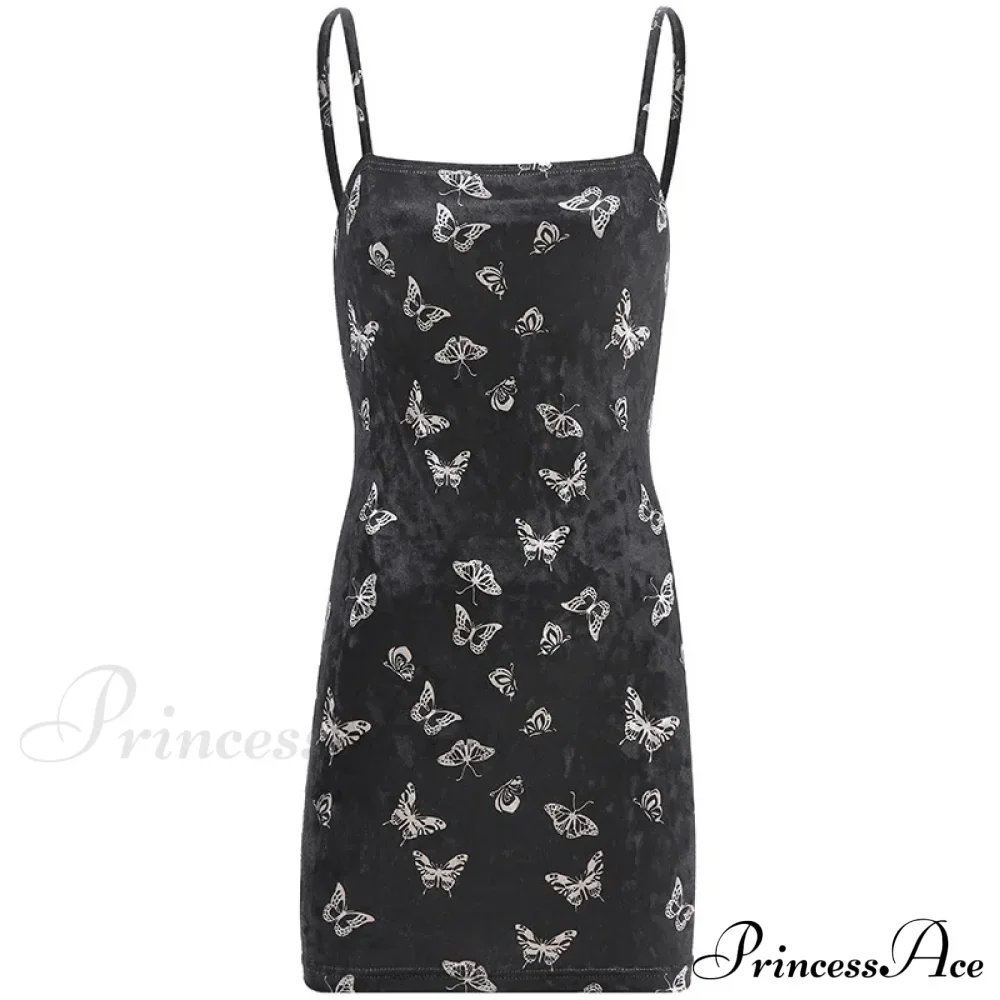 Harajuku Spaghetti Strap Backless Off Shoulder Mini Dress - Image 5