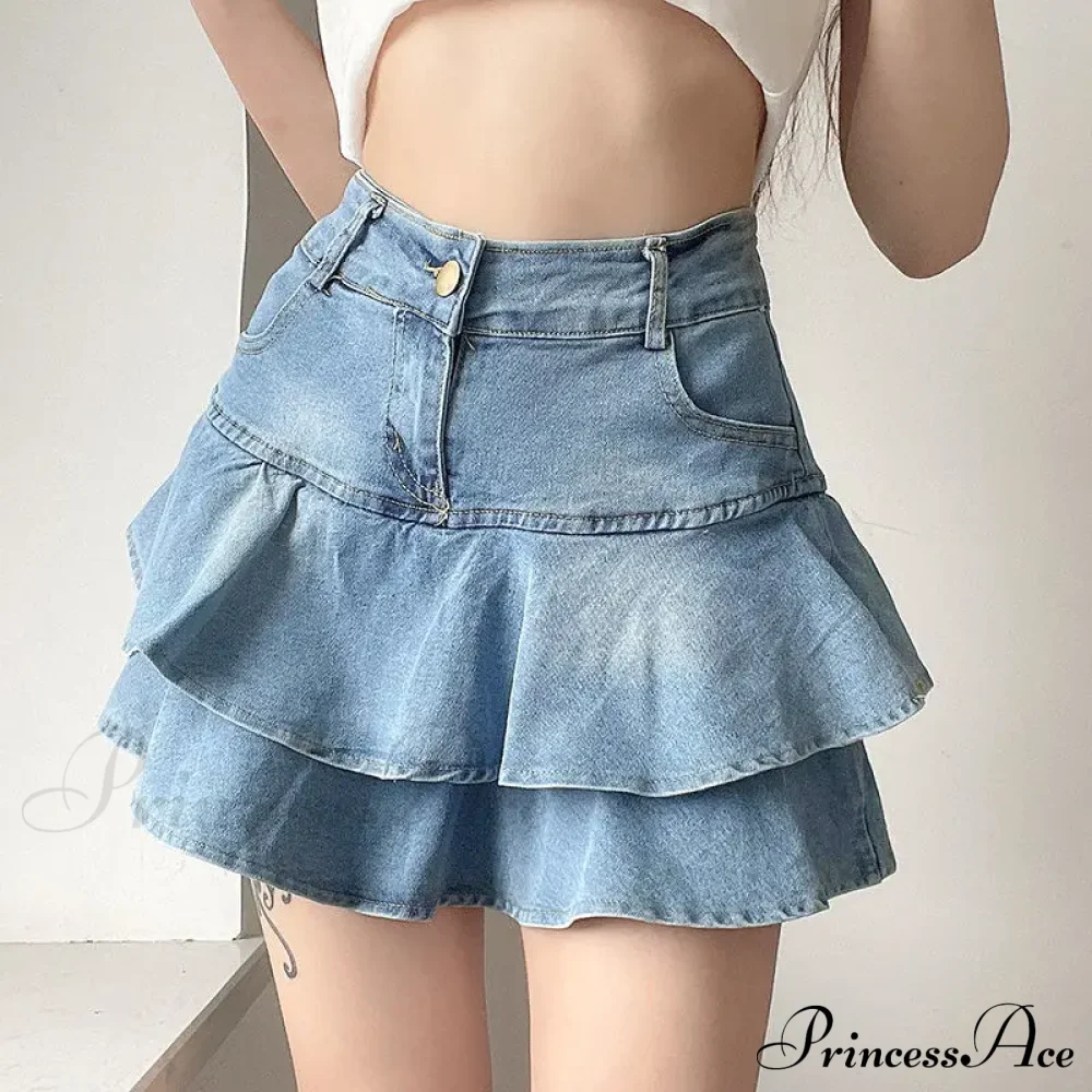 Summer Waist Slim Cute Sexy Mini Ruffle Skirt - Image 4