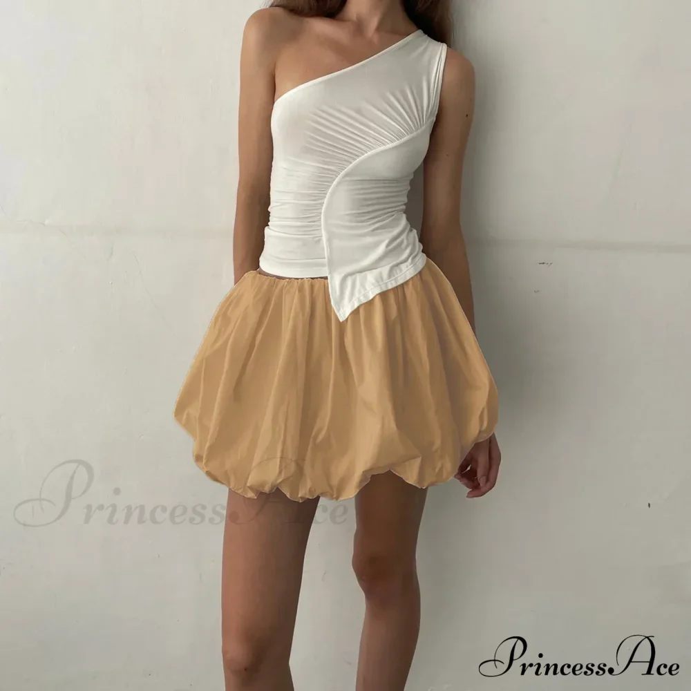 Y2K Bubble Pleated Hem A Line Mini Skirt - Image 5