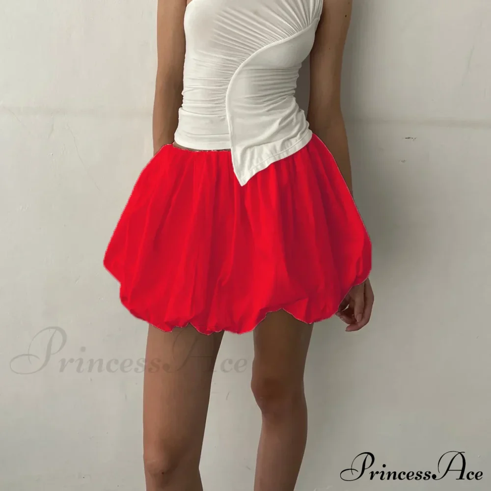 Y2K Bubble Pleated Hem A Line Mini Skirt - Image 6