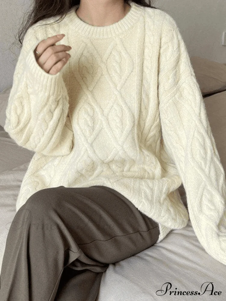 Warm Soft High-neck Loose Knit Sweater - Image 2