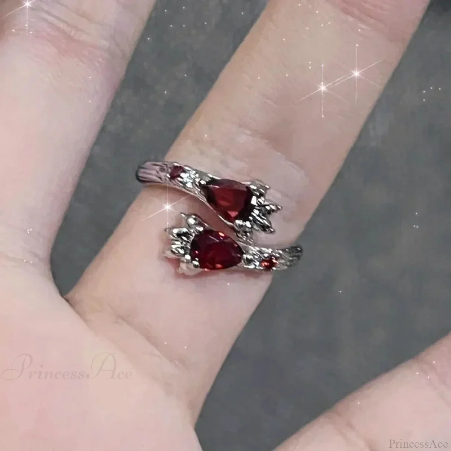 Crimson Crystal Affection Heart Gothic Band - Image 5
