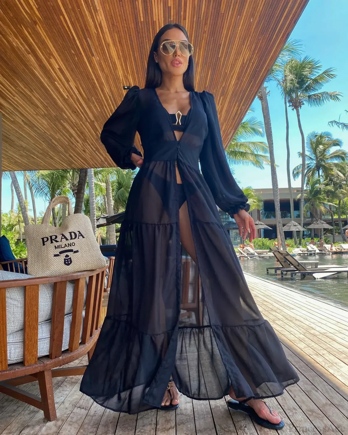 Crochet Kaftan Tunic Summer Beach Cover Up - Image 23