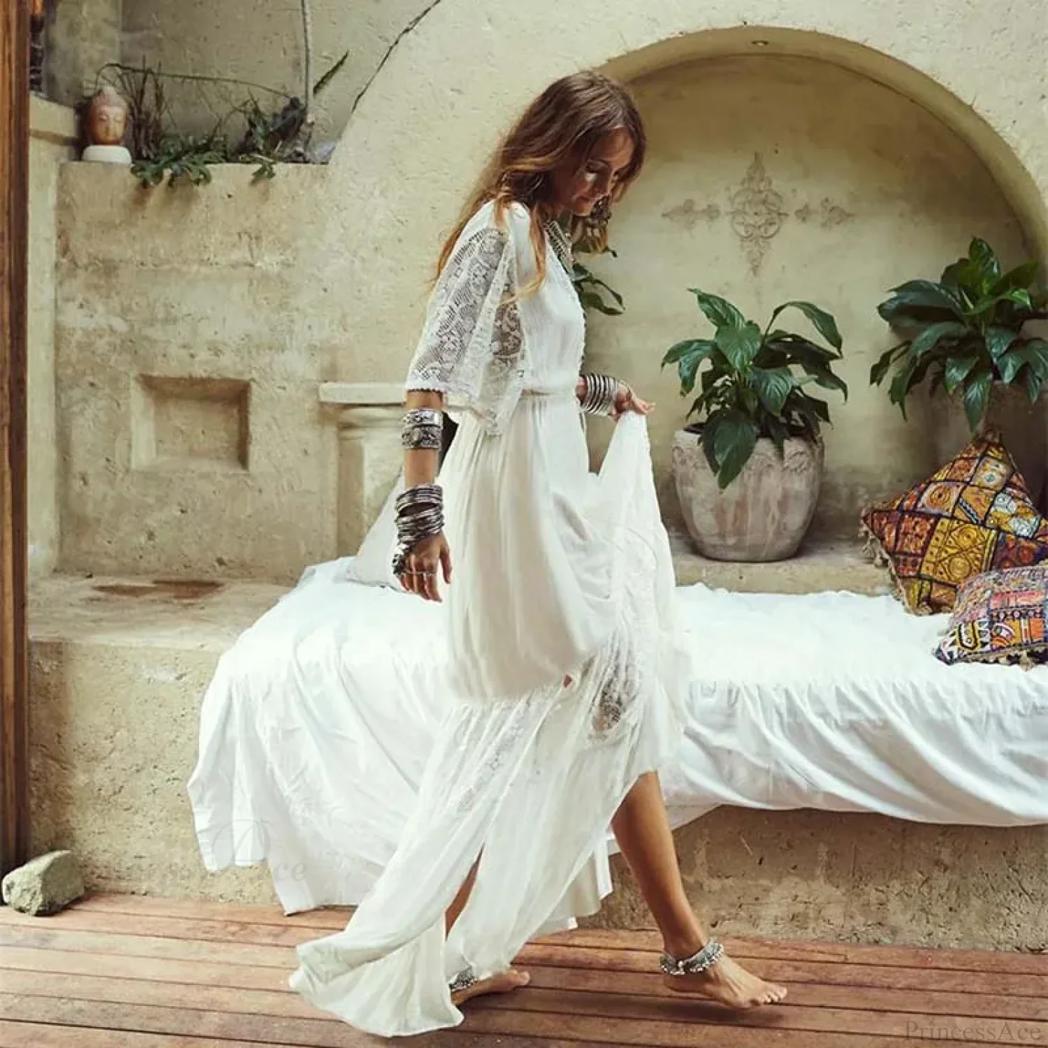 Crochet Kaftan Tunic Summer Beach Cover Up - Image 6