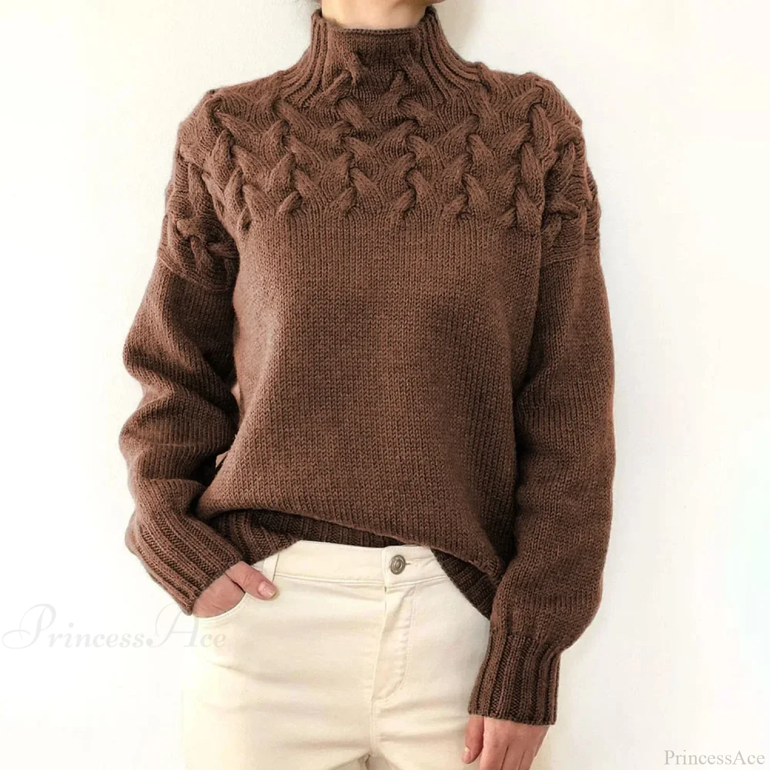 Crochet & Knitted Thick Pink Sweater