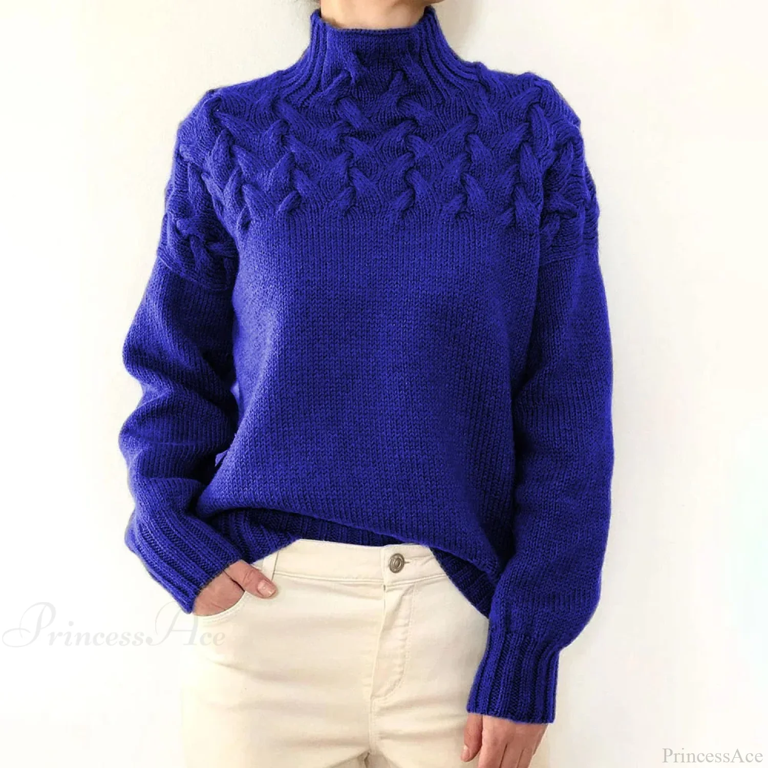 Crochet & Knitted Thick Pink Sweater - Image 14