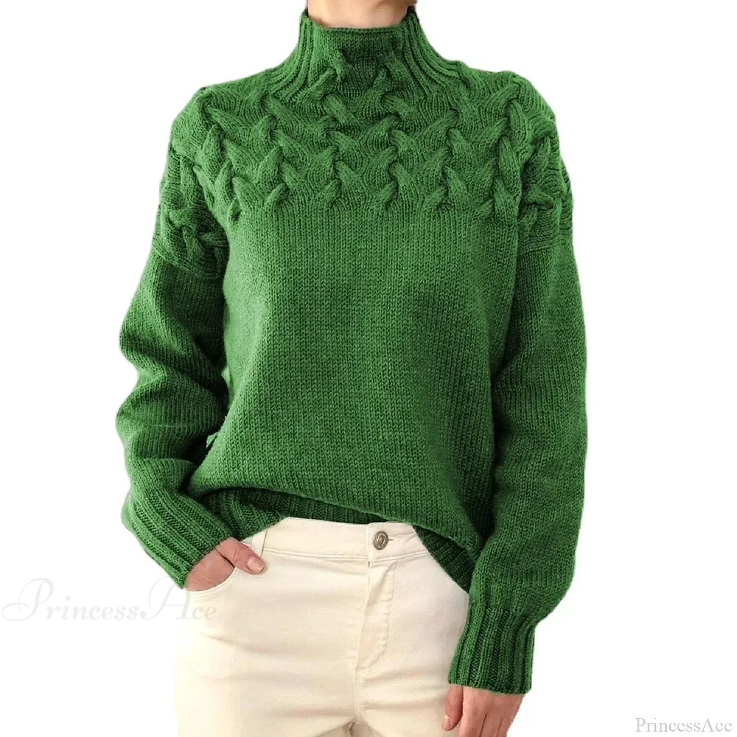 Crochet & Knitted Thick Pink Sweater - Image 5