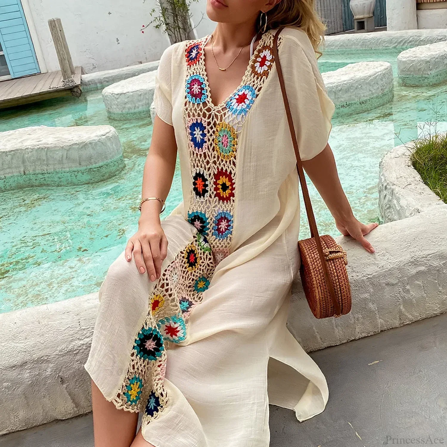 Crochet Women Beach Dress Cover Up - Image 3