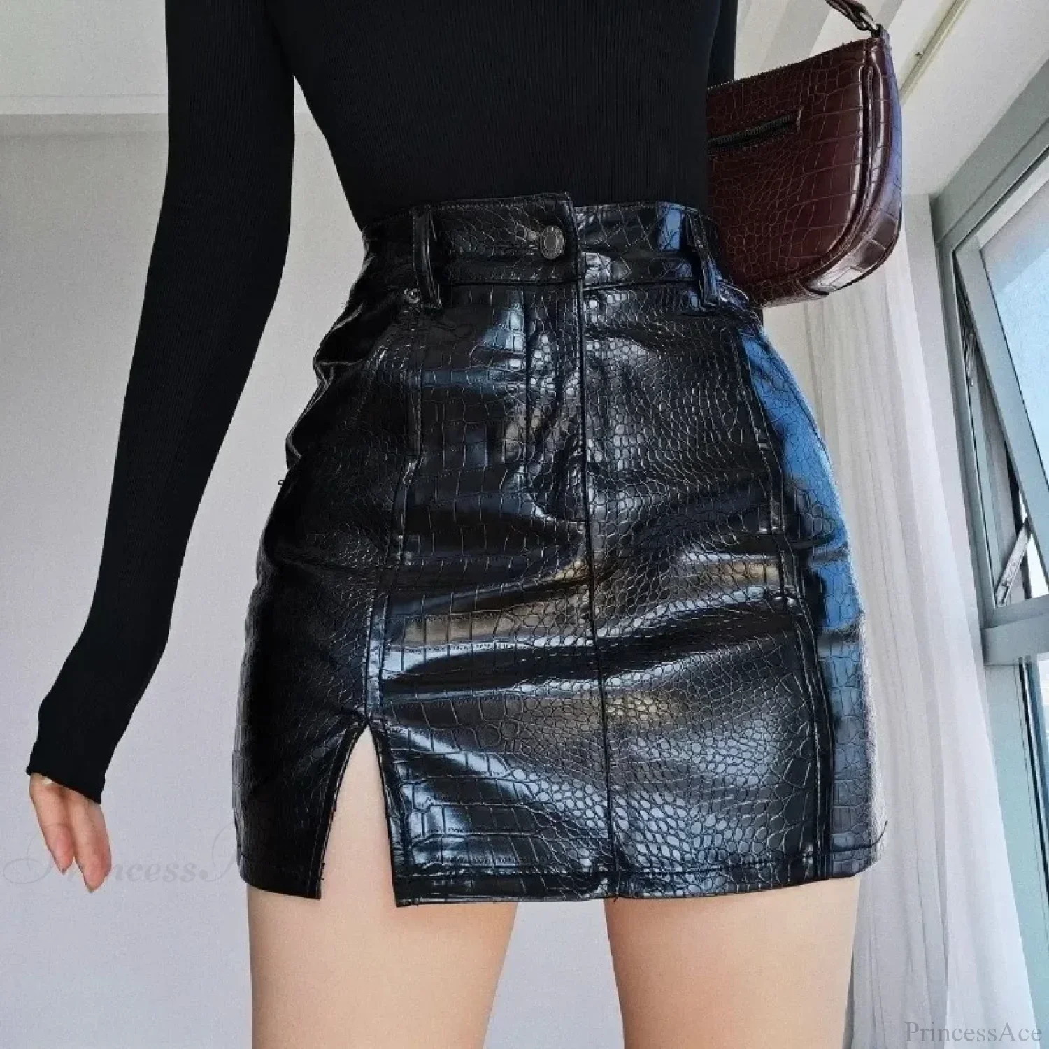 Crocodile Pattern High Waist Skirt - Image 7