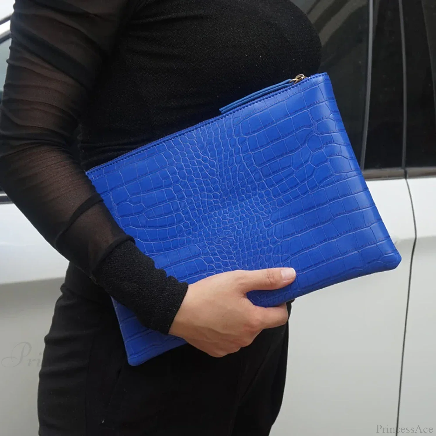 Crocodile Pattern Large Evening Wristlet - Image 6
