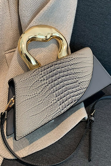 Crocodile Pattern PU Chic Tote Shoulder Crossbody Bag - Image 16